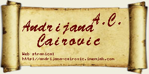 Andrijana Čairović vizit kartica
